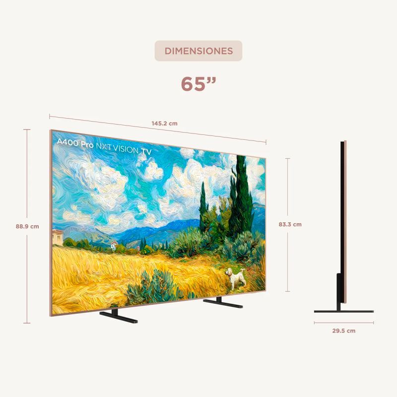 Tcl SMART TV 65" QD MINILED 4K ART TV GOOGLE TV A400PRO
